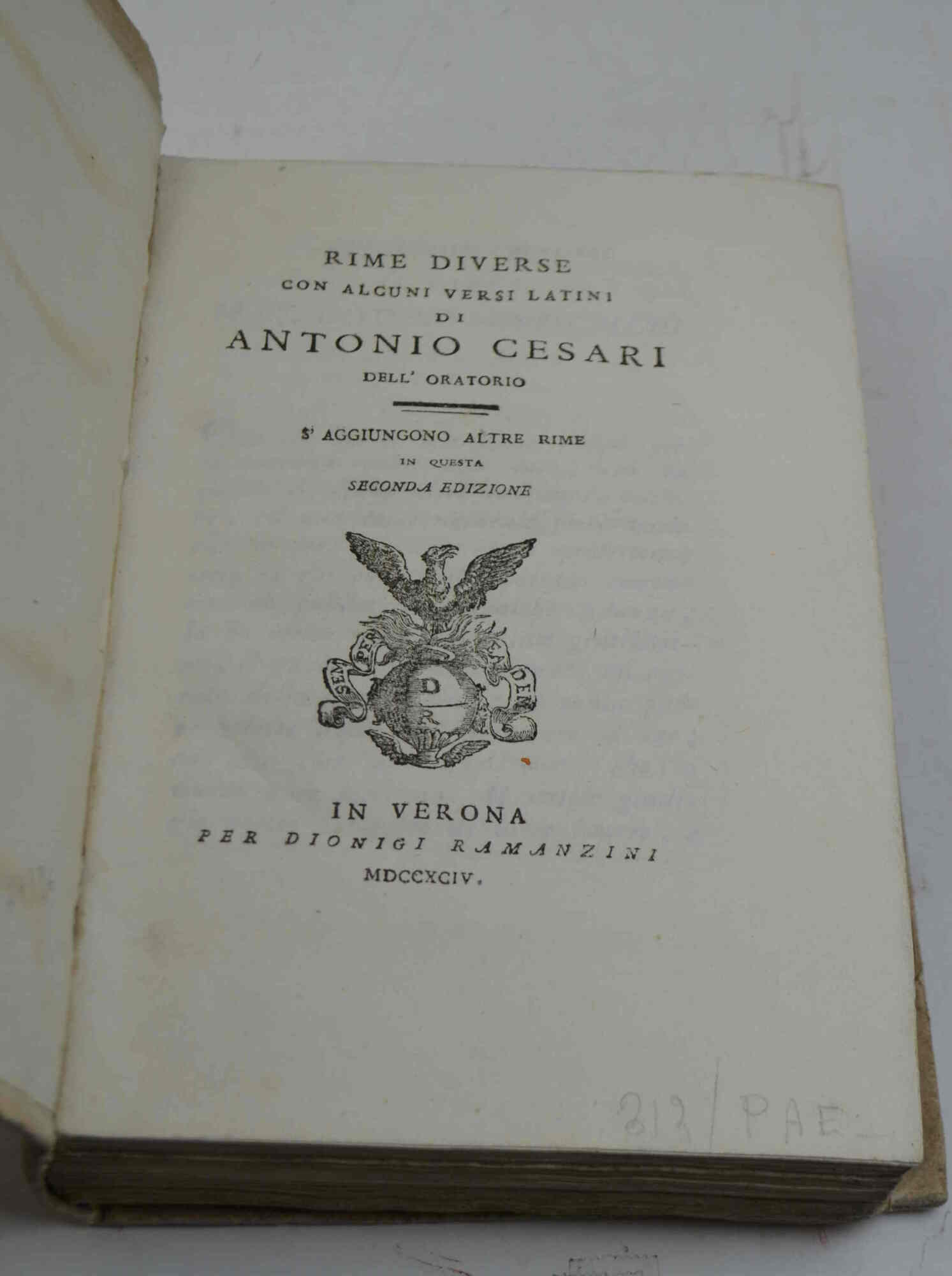 Rime diverse con alcuni versi latini... s'aggiungono altre rime in …