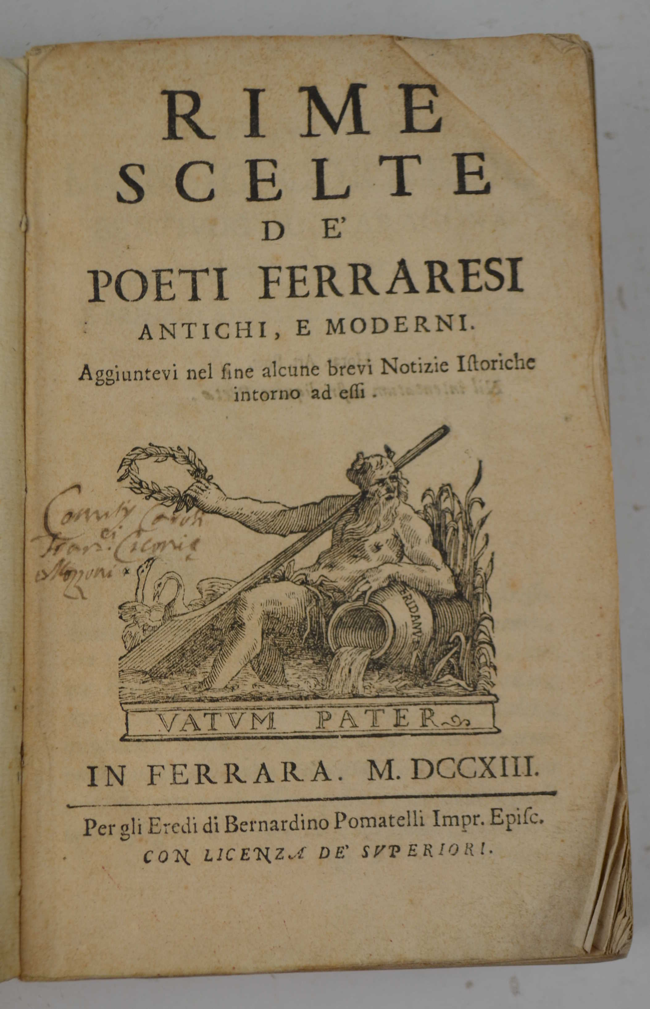Rime scelte de' poeti ferraresi antichi e moderni. Aggiuntevi nel …