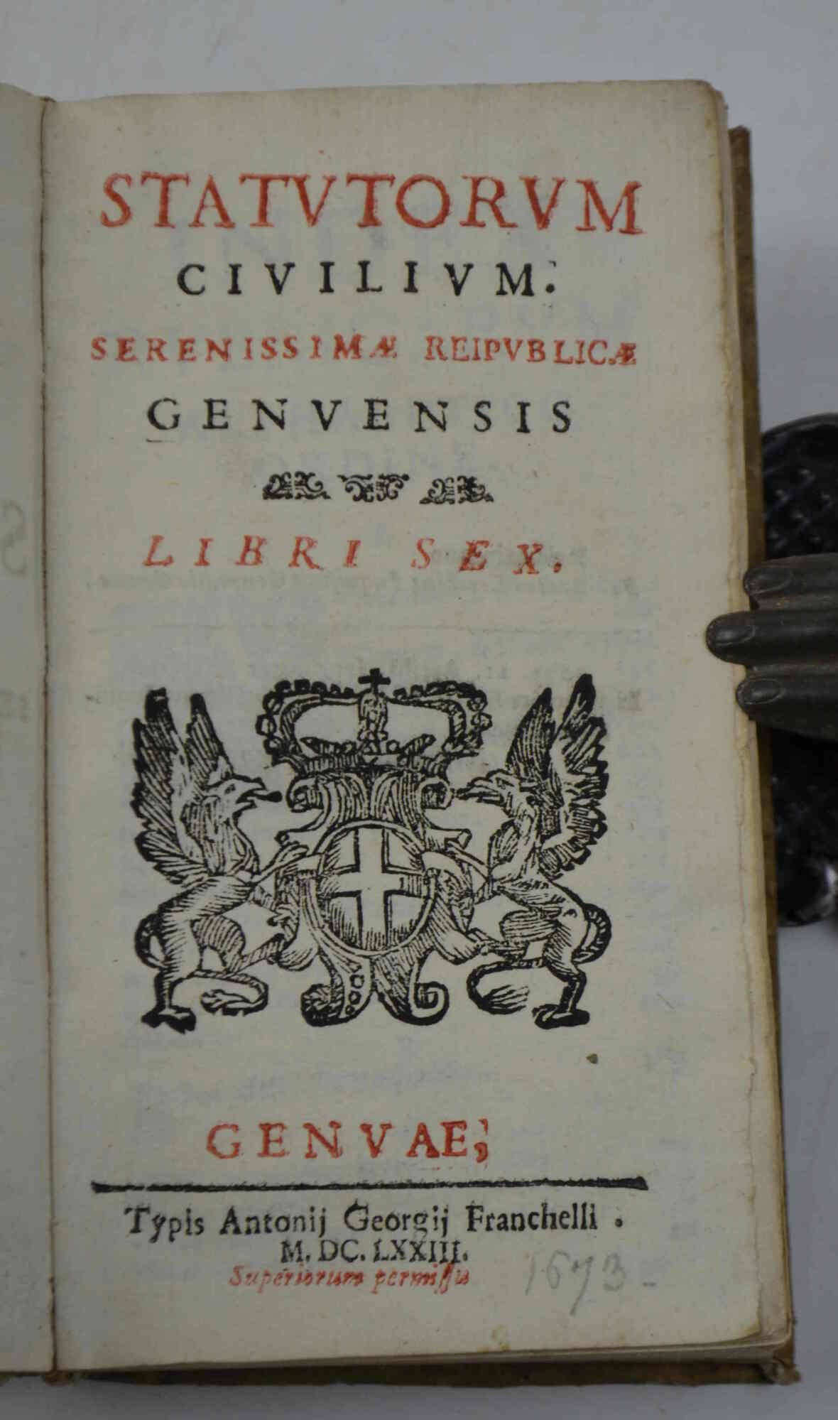 Statutorum civilium Serenissimae Reipublicae genuensis libri sex...