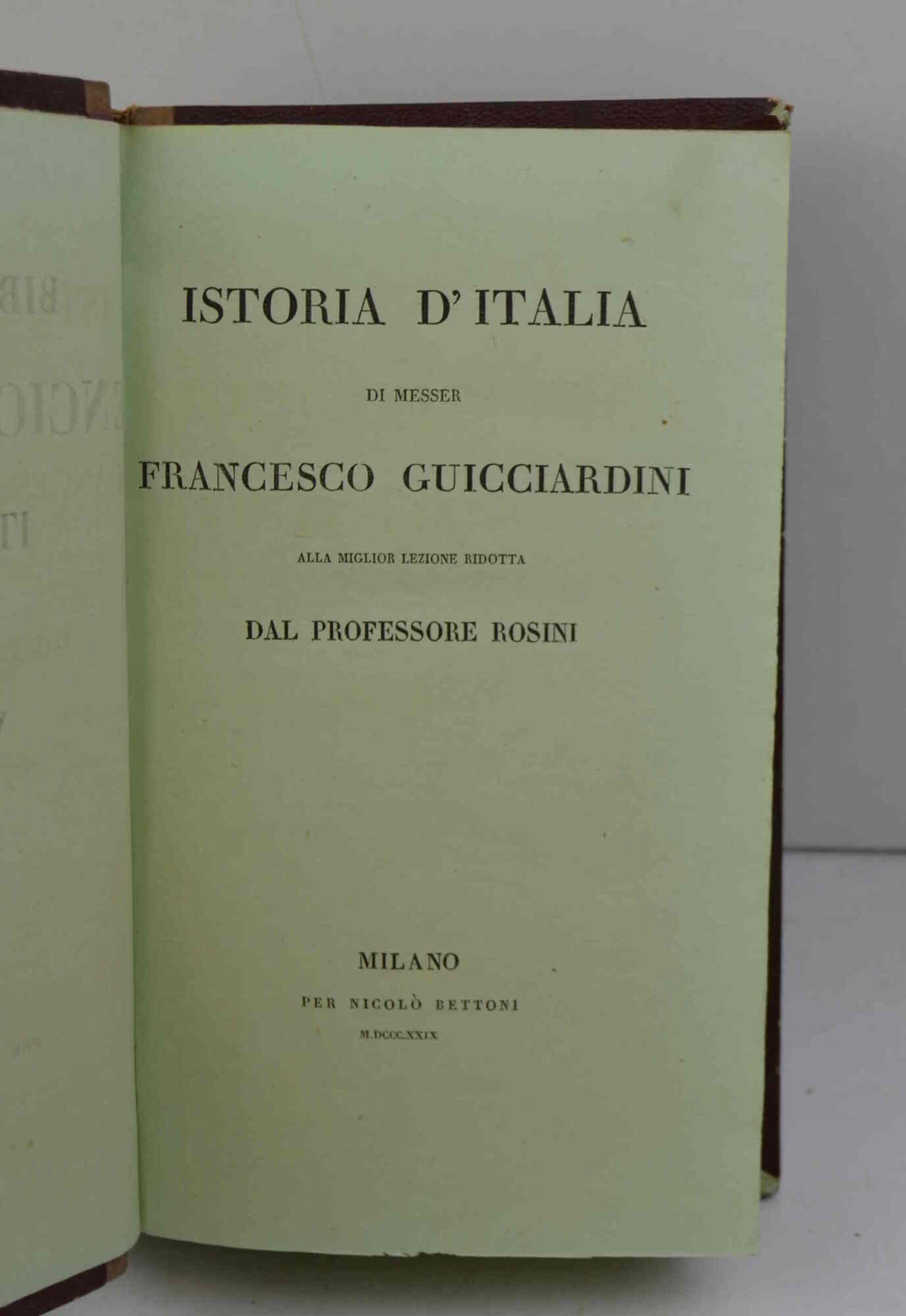 Storia d'Italia... alla miglior lezione ridotta dal professore Rosini.