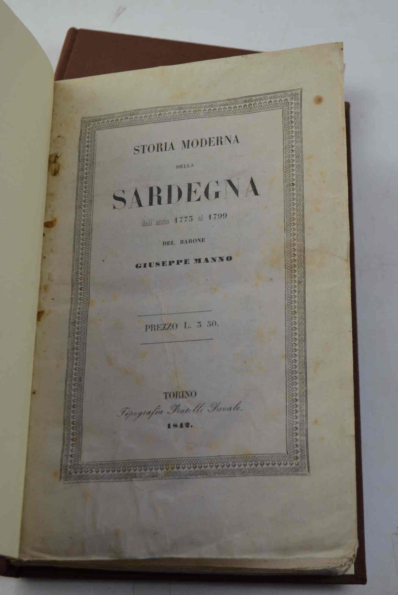 Storia moderna della Sardegna dall'anno 1773 al 1799…