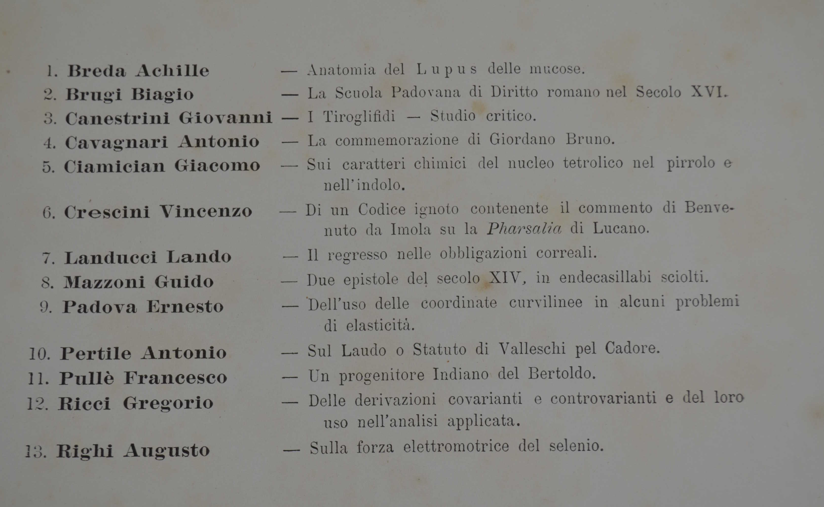 Studi editi dalla Università di Padova a commemorare l'ottavo centenario …