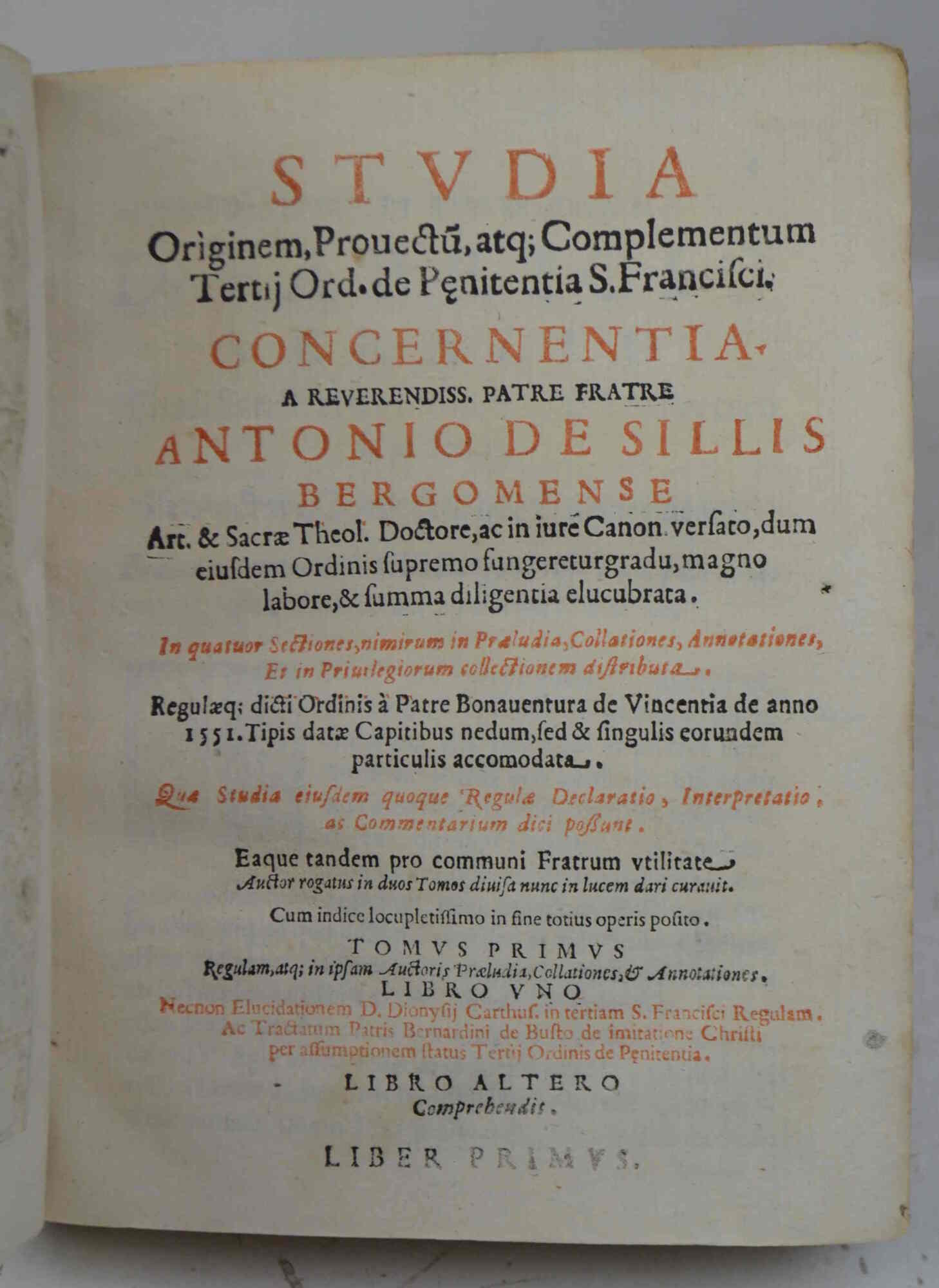 Studia Originem, Prospectu, atq; Cemplementum Tertij Ord. de Penitentia S. …