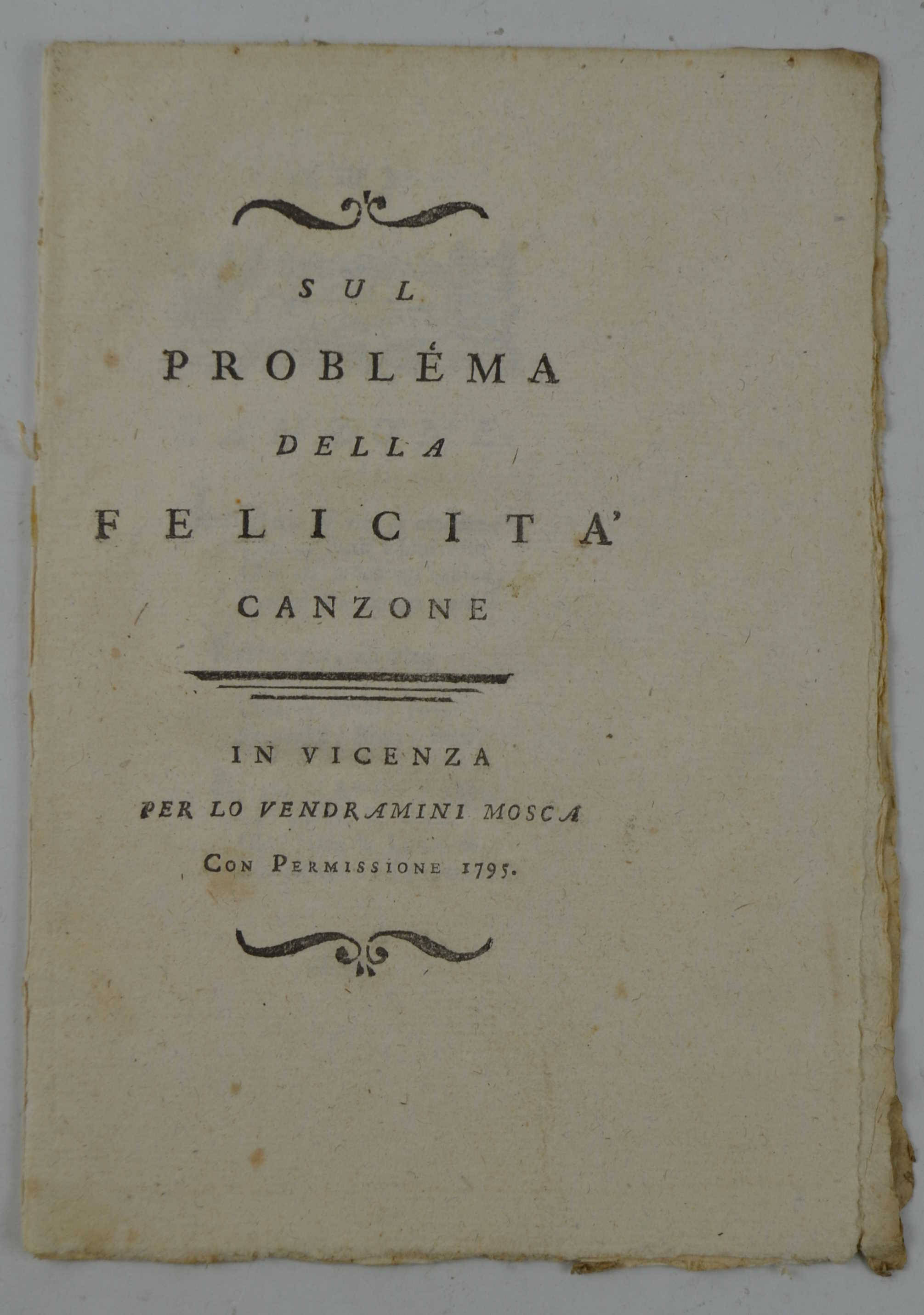 Sul problema della felicità. Canzone…