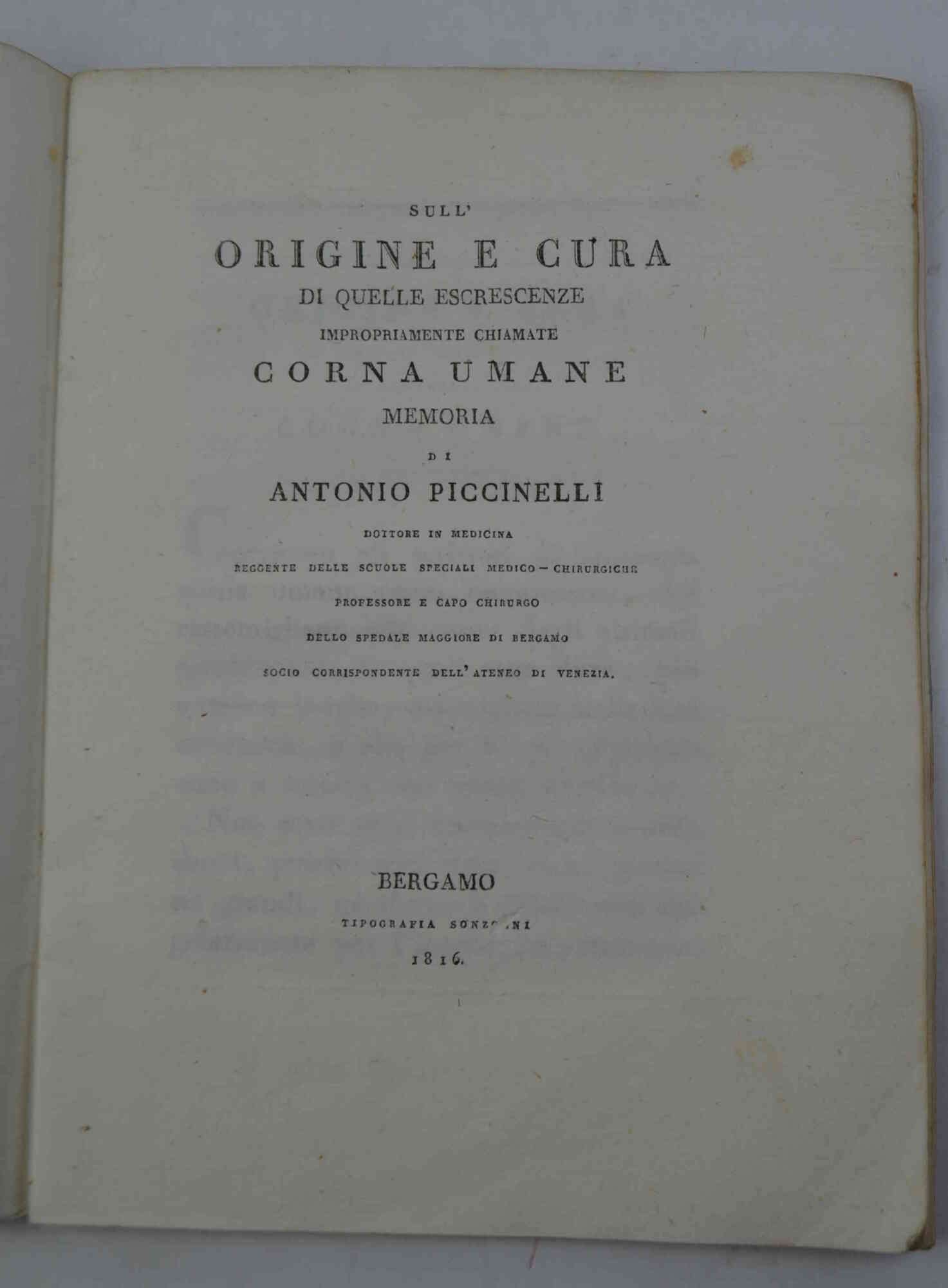Sull'origine e cura di quelle escrescenze impropriamente chiamate corna umane...