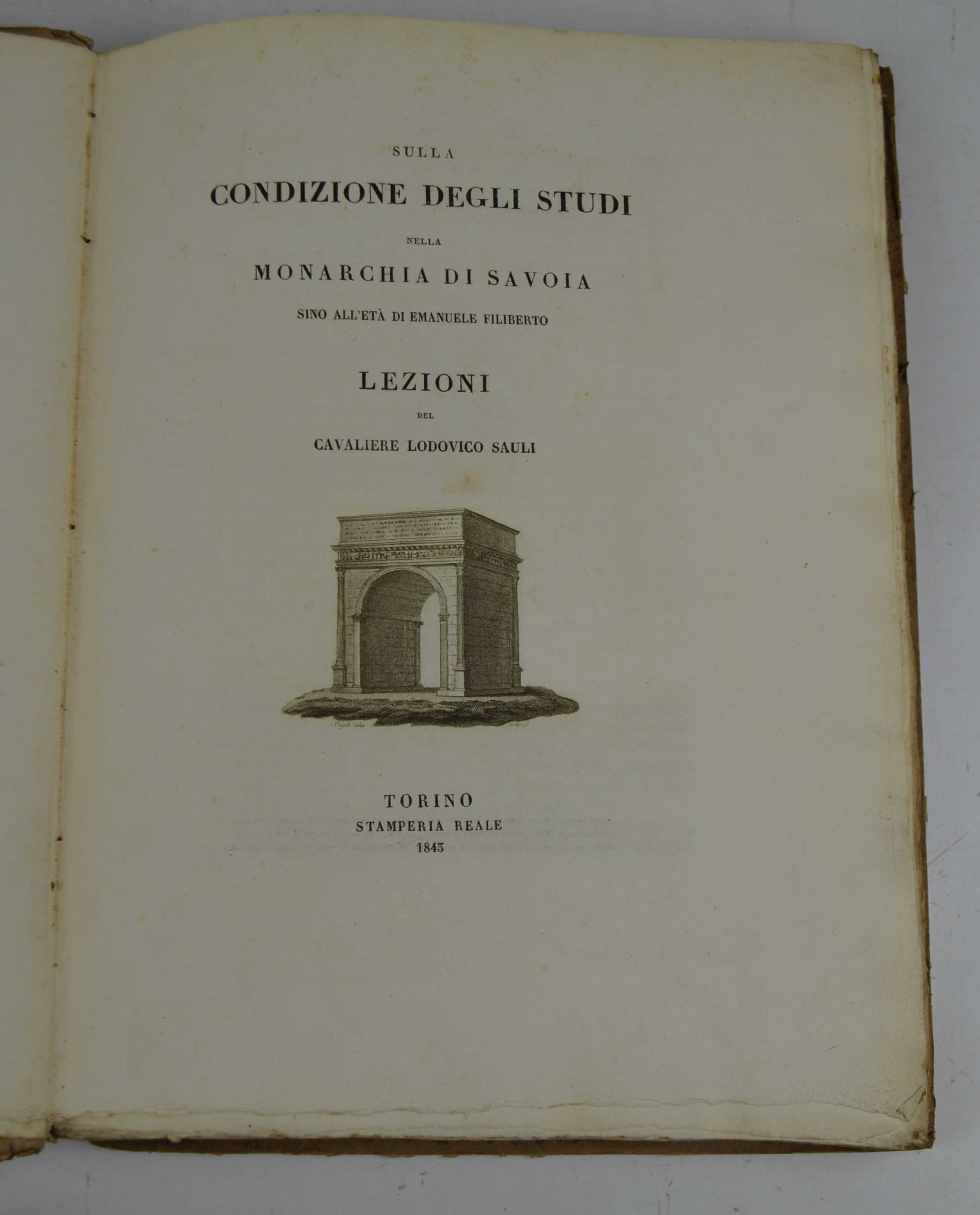 Sulla condizione degli studi nella Monarchia di Savoia sino all'età …