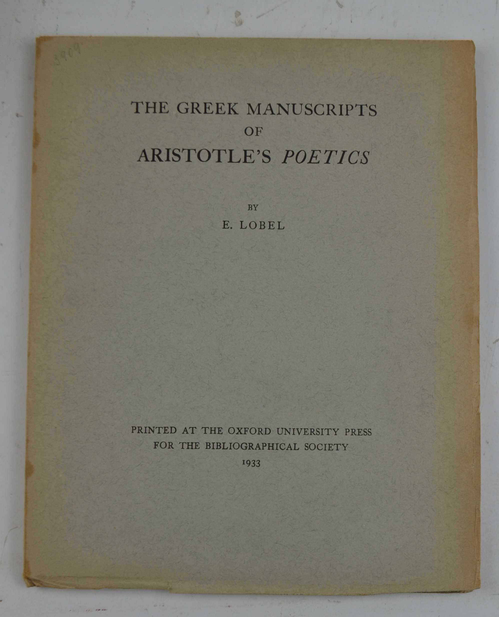 The greek manuscripts of Aristotle's poetics...