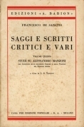 Saggi e scritti critici vari volume quinto. Studi su Alessandro