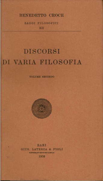 Discorsi di varia filosofia. Volume secondo