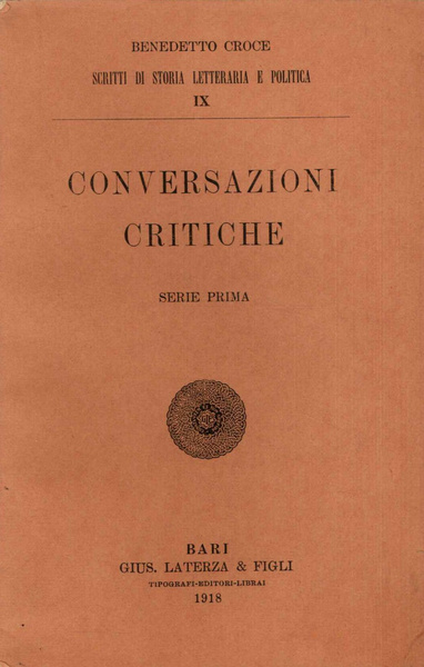 Conversazioni critiche. Serie prima