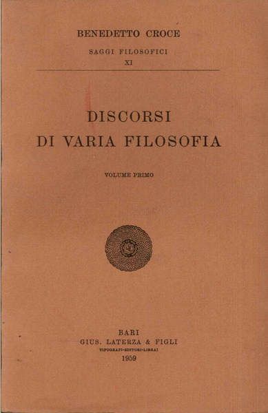 Discorsi di varia filosofia, Volume primo