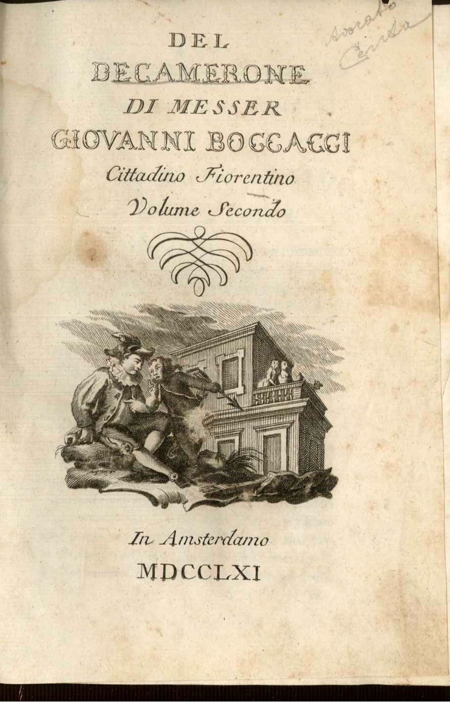 Del Decamerone di Messer Giovanni Boccaccio cittadino fiorentino. Volume secondo