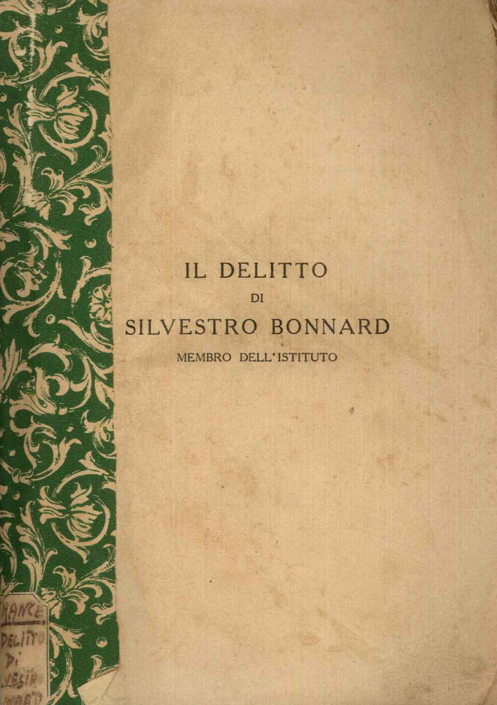 Delitto di Silvestro Bonnard