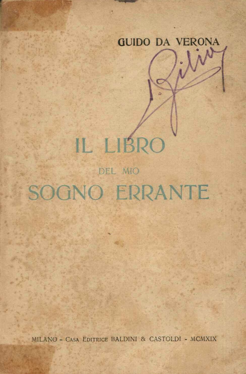 Il libro del mio sogno errante