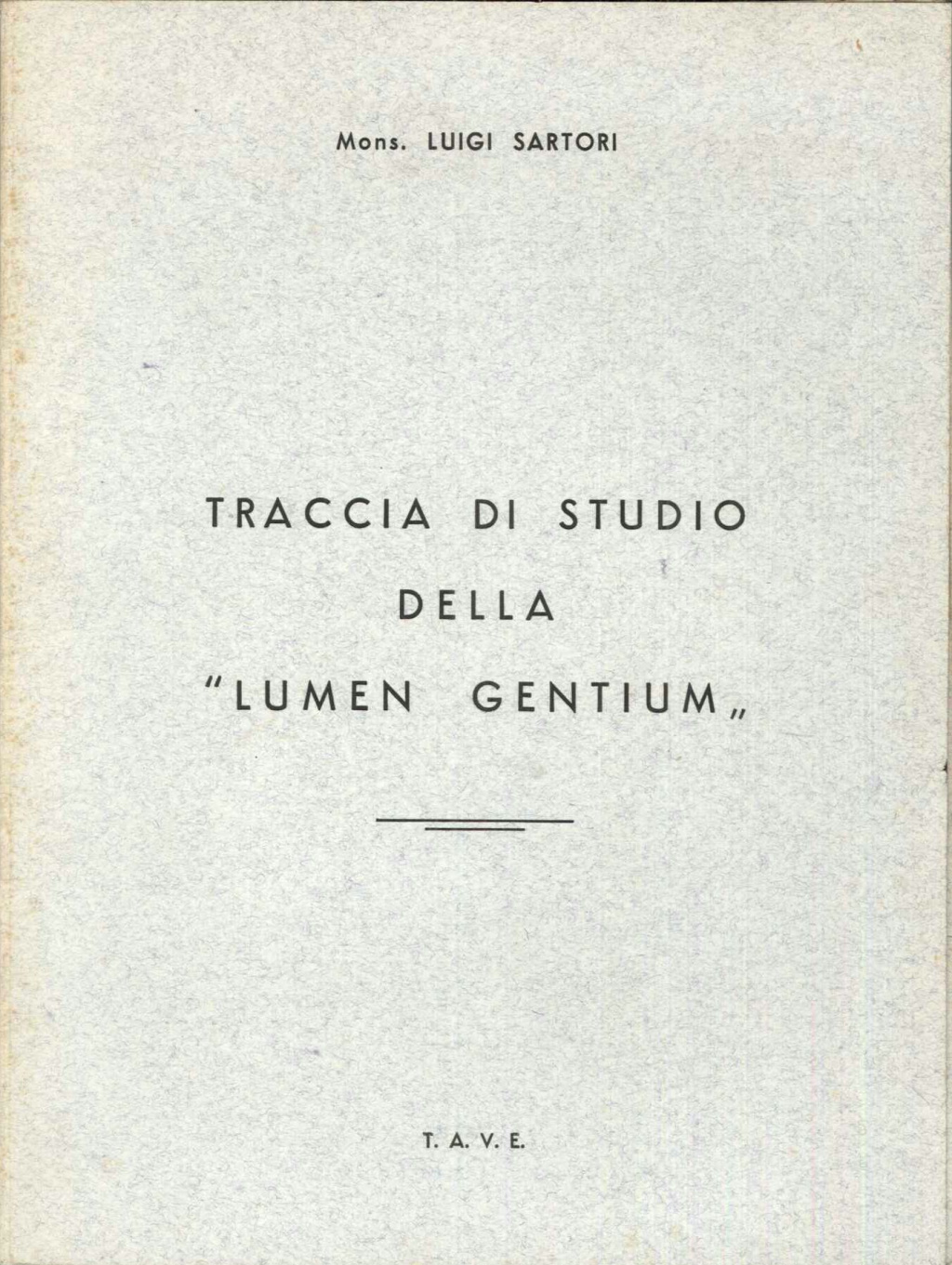 Traccia di studio della "Lumen Gentium"