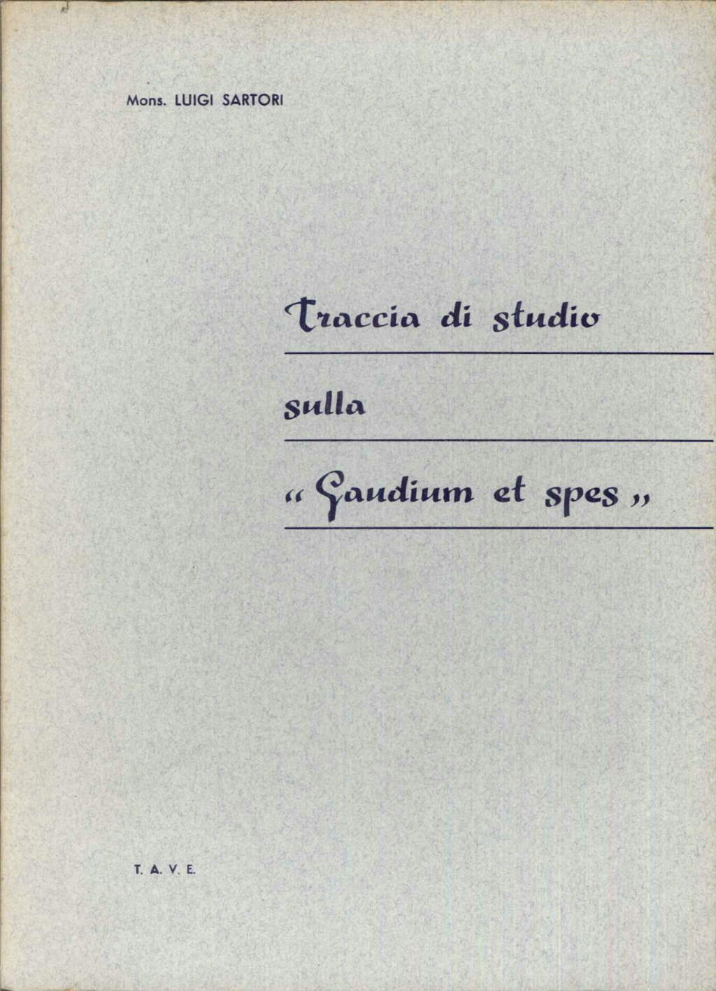 Traccia di studio sulla "Gaudium et Spes"