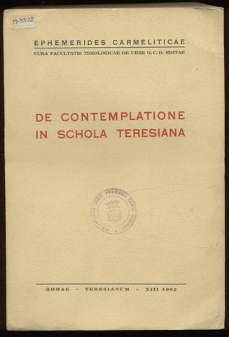 De contemplatione in schola teresiana.