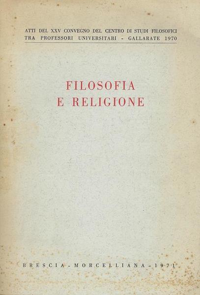 Filosofia e religione.