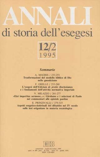 Annali di storia dell'esegesi (Vol. 12/2).