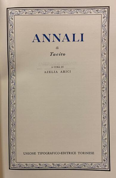 Opera omnia (vol. 1). Annali
