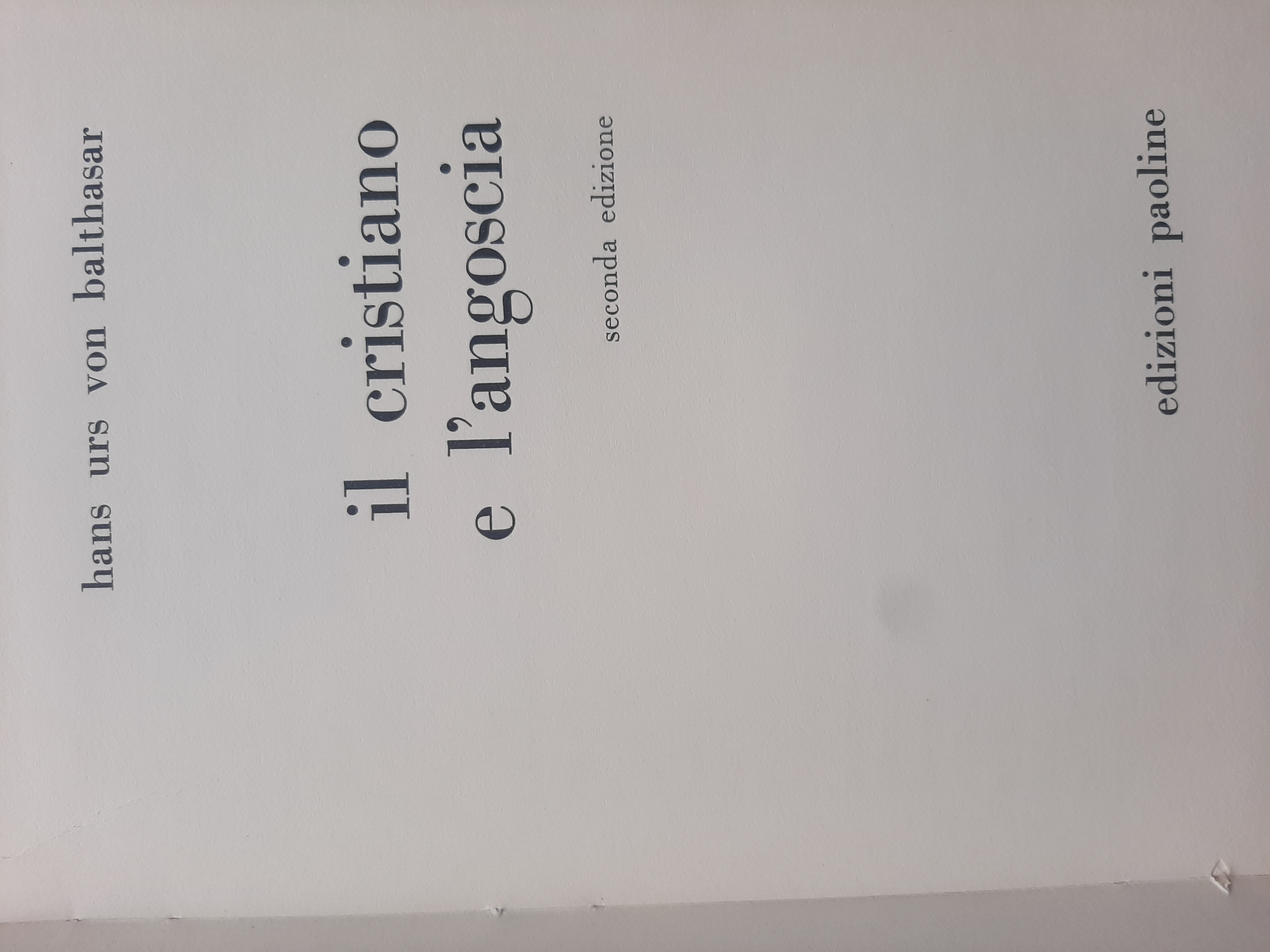 Il cristiano e l'angoscia