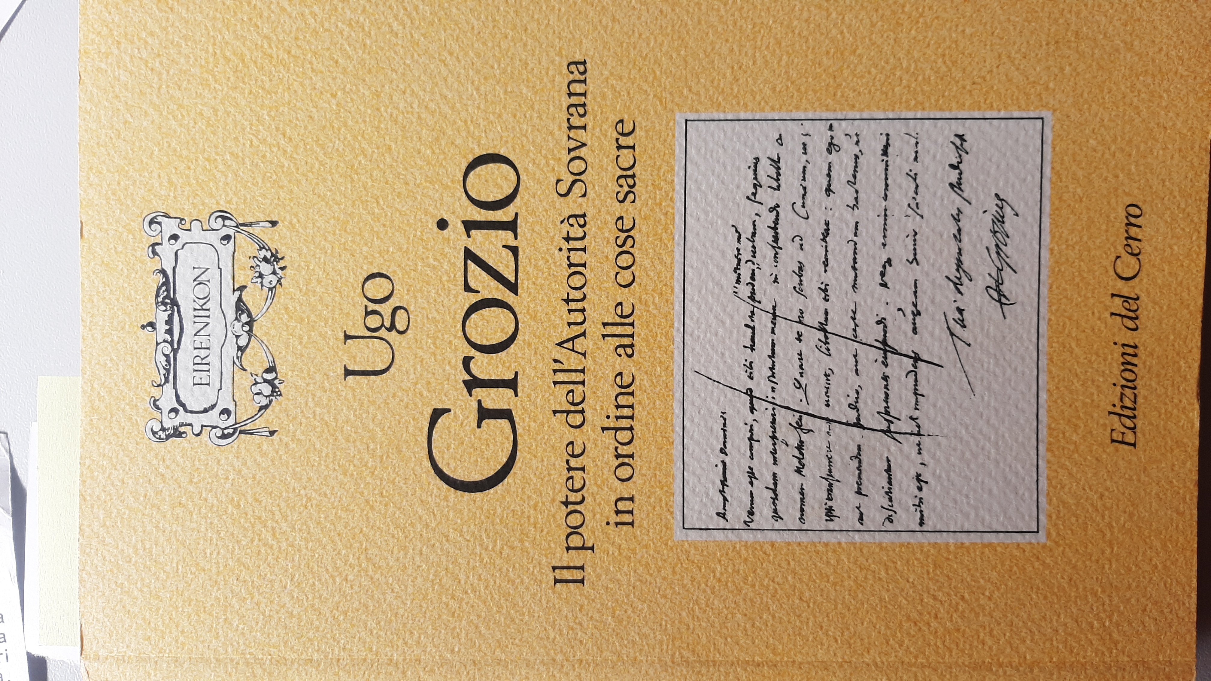 Il potere dell'Autorità Sovrana in ordine alle cose sacre e …