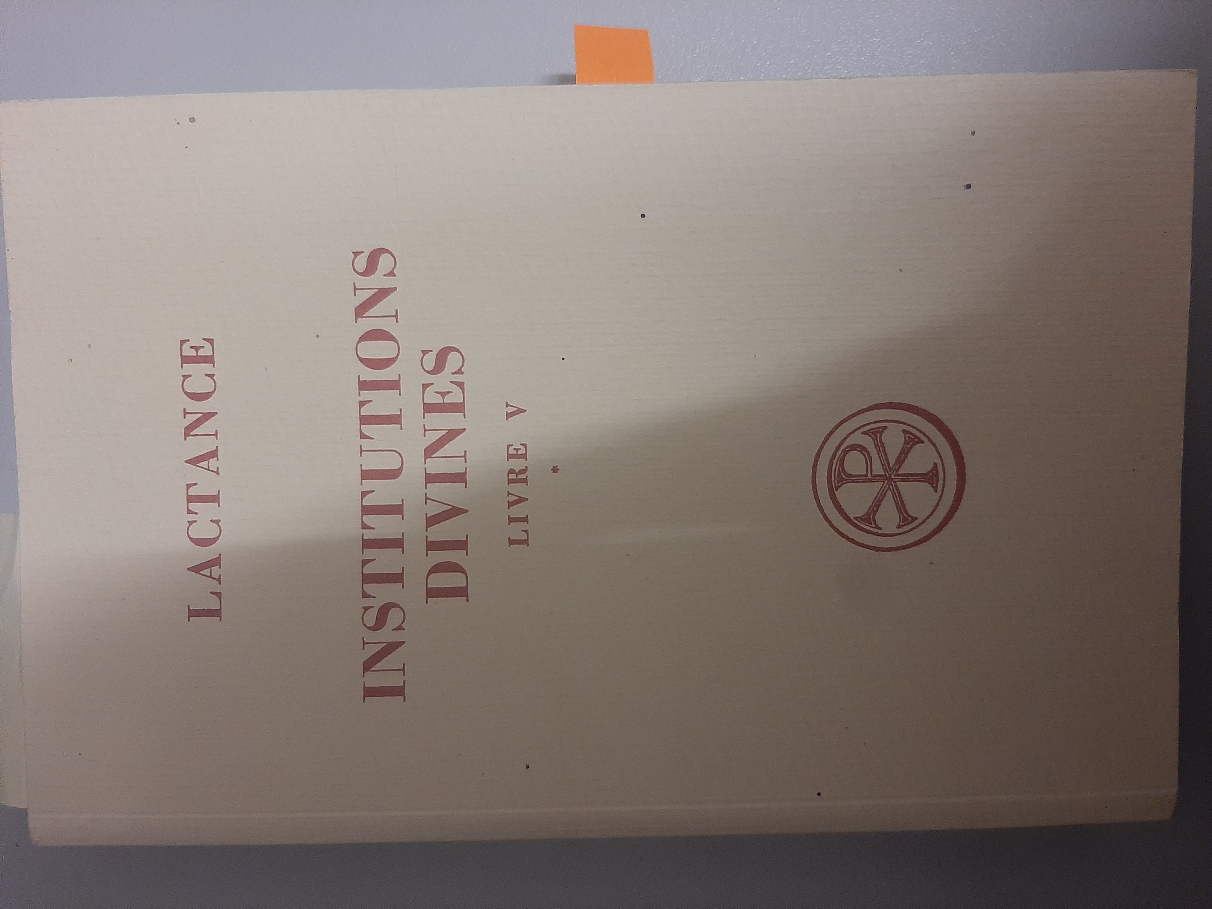 Institutions divines. Livre V, tome I. Sources Chrétiennes n. 204
