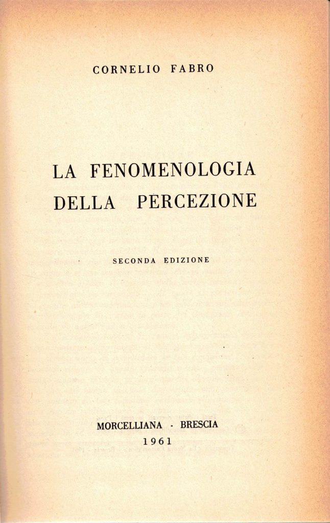 La fenomenologia della percezione.