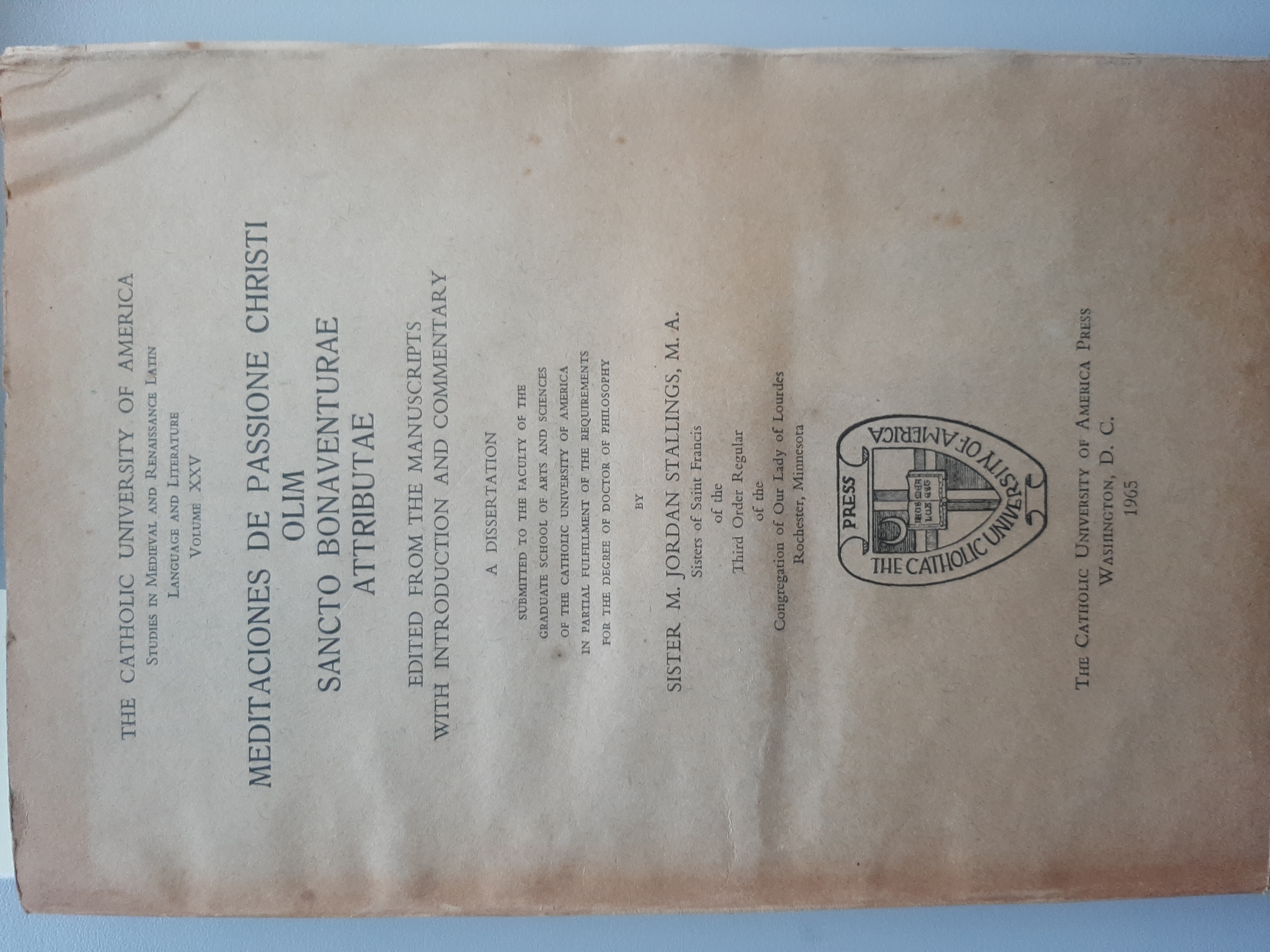 Meditaciones de Passione Christi olim Sancto Bonaventurae attributae edited from …