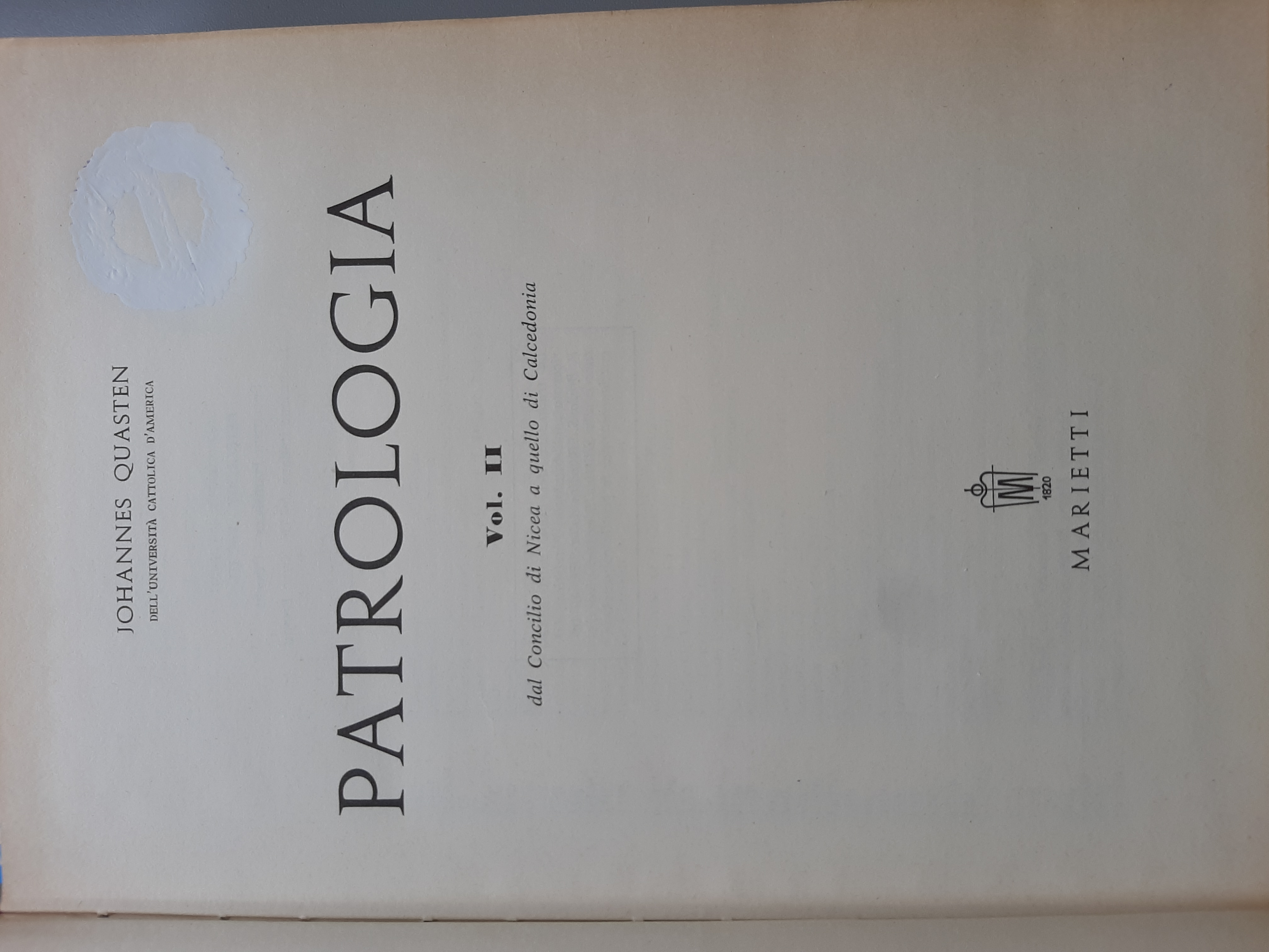 Patrologia, vol. 2. Dal Concilio di Nicea a quello di …