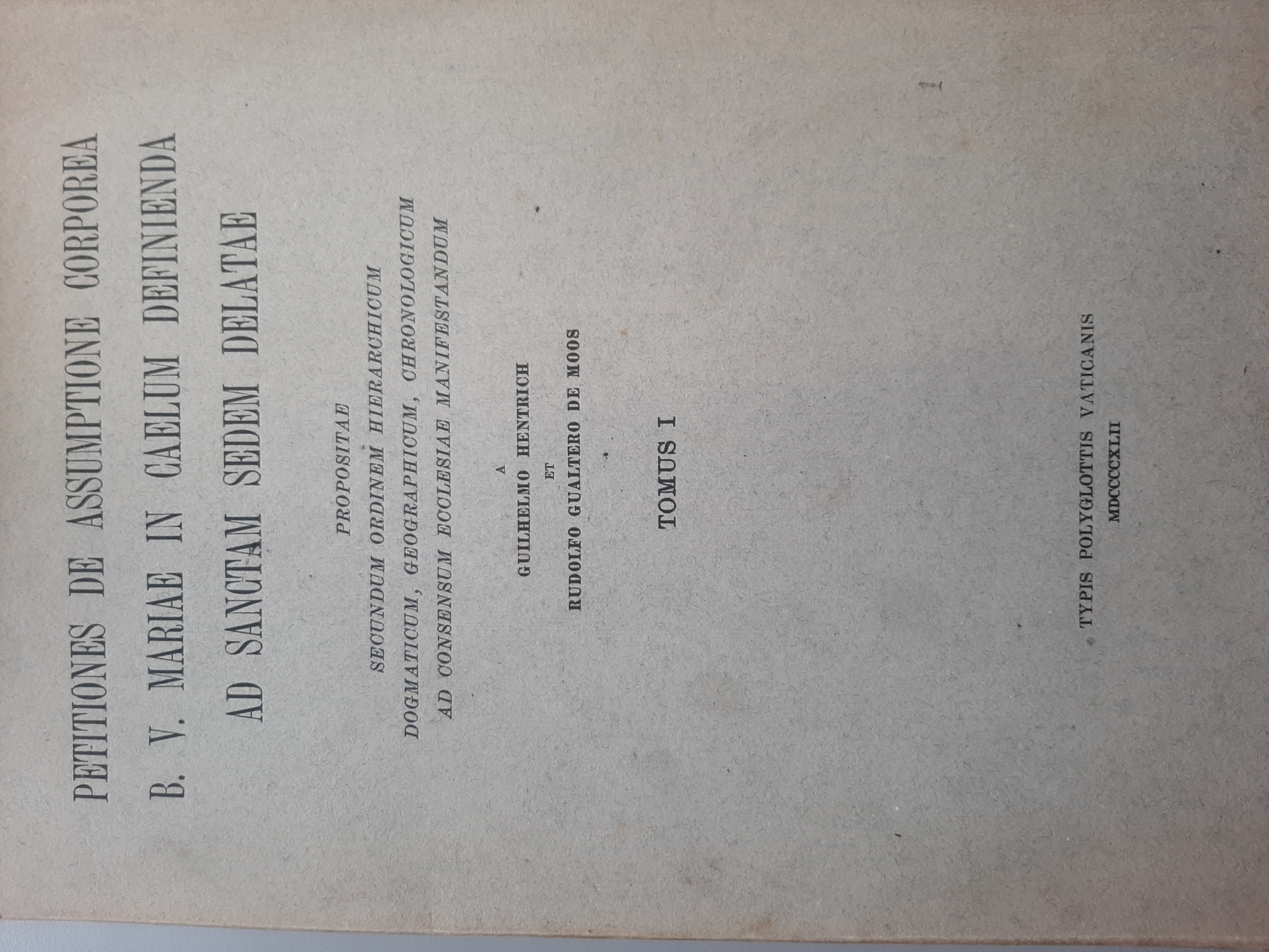 Petitiones de Assumptione Corporea B. V. Mariae in Caelum definienda …