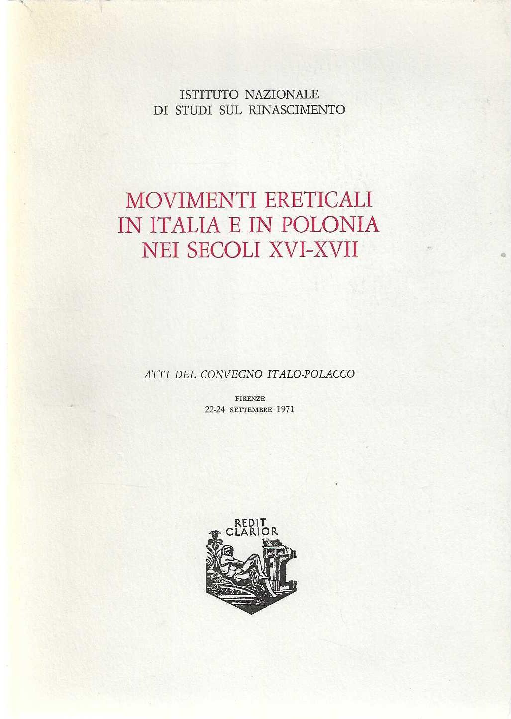 "Movimenti ereticali in Italia e in Polonia nei secoli XVI …