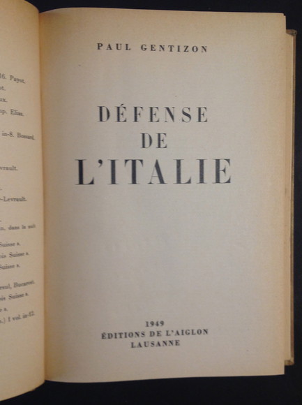 DEFENSE DE L'ITALIE