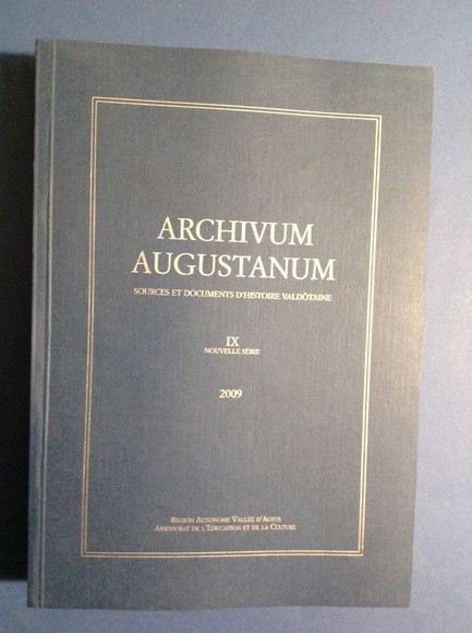 ARCHIVUM AUGUSTANUM - IX NOUVELLE SERIE SOURCES ET DOCUMENTS D'HISTOIRE …