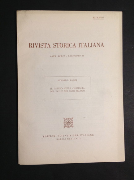 RIVISTA STORICA ITALIANA IL LATINO NELLA CASTIGLIA DEL XVII E …