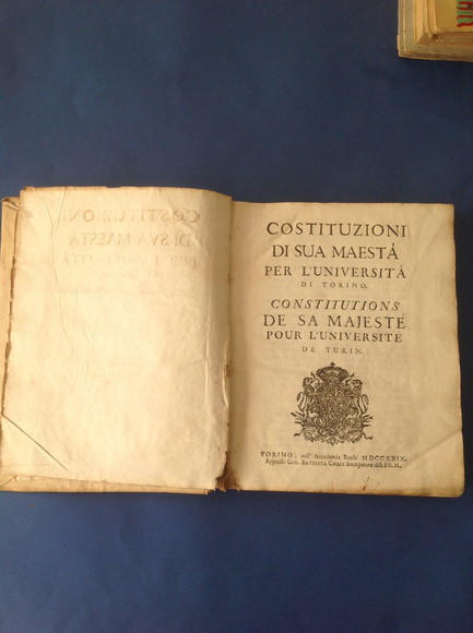 COSTITUZIONI DI SUA MAESTA' PER L'UNIVERSITA' DI TORINO / CONSTITUTIONS …