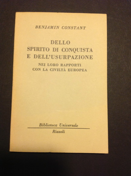 DELLO SPIRITO DI CONQUISTA E DELL'USURPAZIONE NEI LORO RAPPORTI CON …