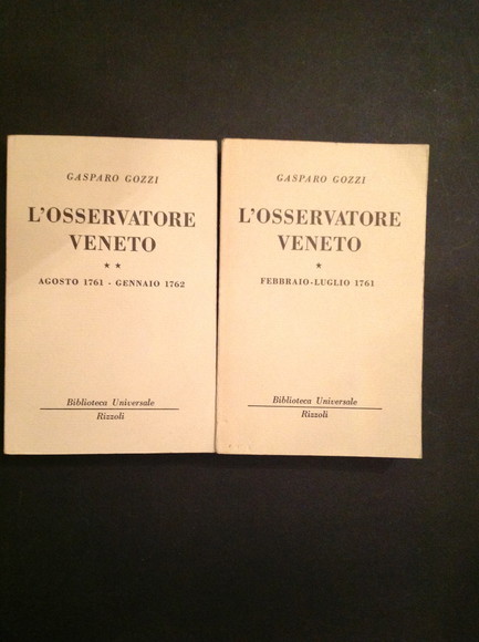 L'OSSERVATORE VENETO (I) FEBBRAIO-LUGLIO 1761 (II) AGOSTO 1761-GENNAIO 1762