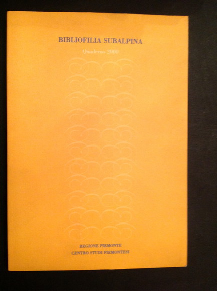 BIBLIOFILIA SUBALPINA QUADERNO 2000