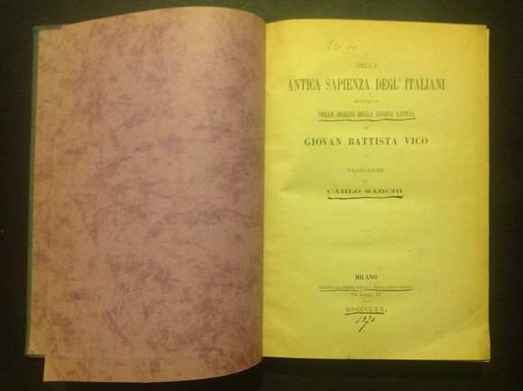 DELLA ANTICA SAPIENZA DEGL'ITALIANI RIPOSTA NELLE ORIGINI DELLA LINGUA LATINA