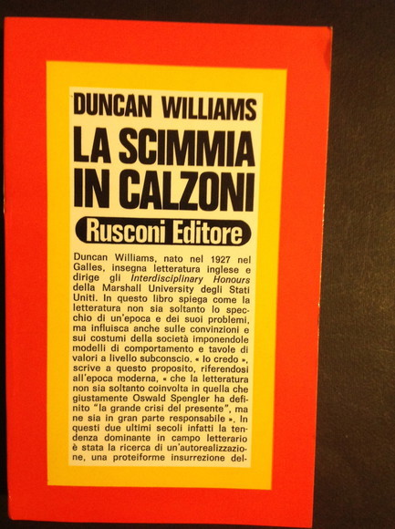 LA SCIMMIA IN CALZONI L'INFLUSSO DELLA LETTERATURA SULLA SOCIETA' MODERNA