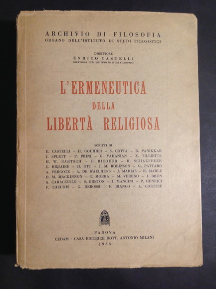 L'ERMENEUTICA DELLA LIBERTA' RELIGIOSA
