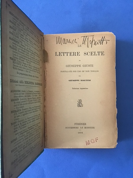 LE LETTERE SCELTE