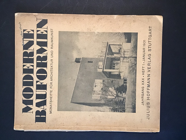 MODERNE BAUFORMEN. MONATSHEFTE FUR ARCHITEKTUR UND RAUMKUNST