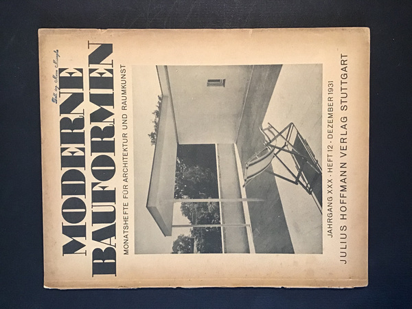 MODERNE BAUFORMEN. MONATSHEFTE FUR ARCHITEKTUR UND RAUMKUNST