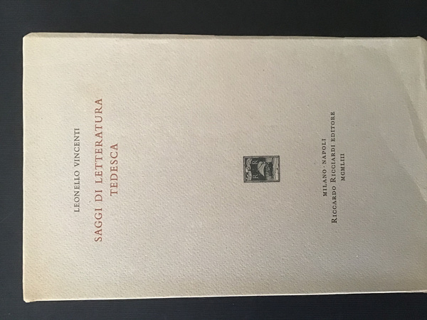 SAGGI DI LETTERATURA TEDESCA