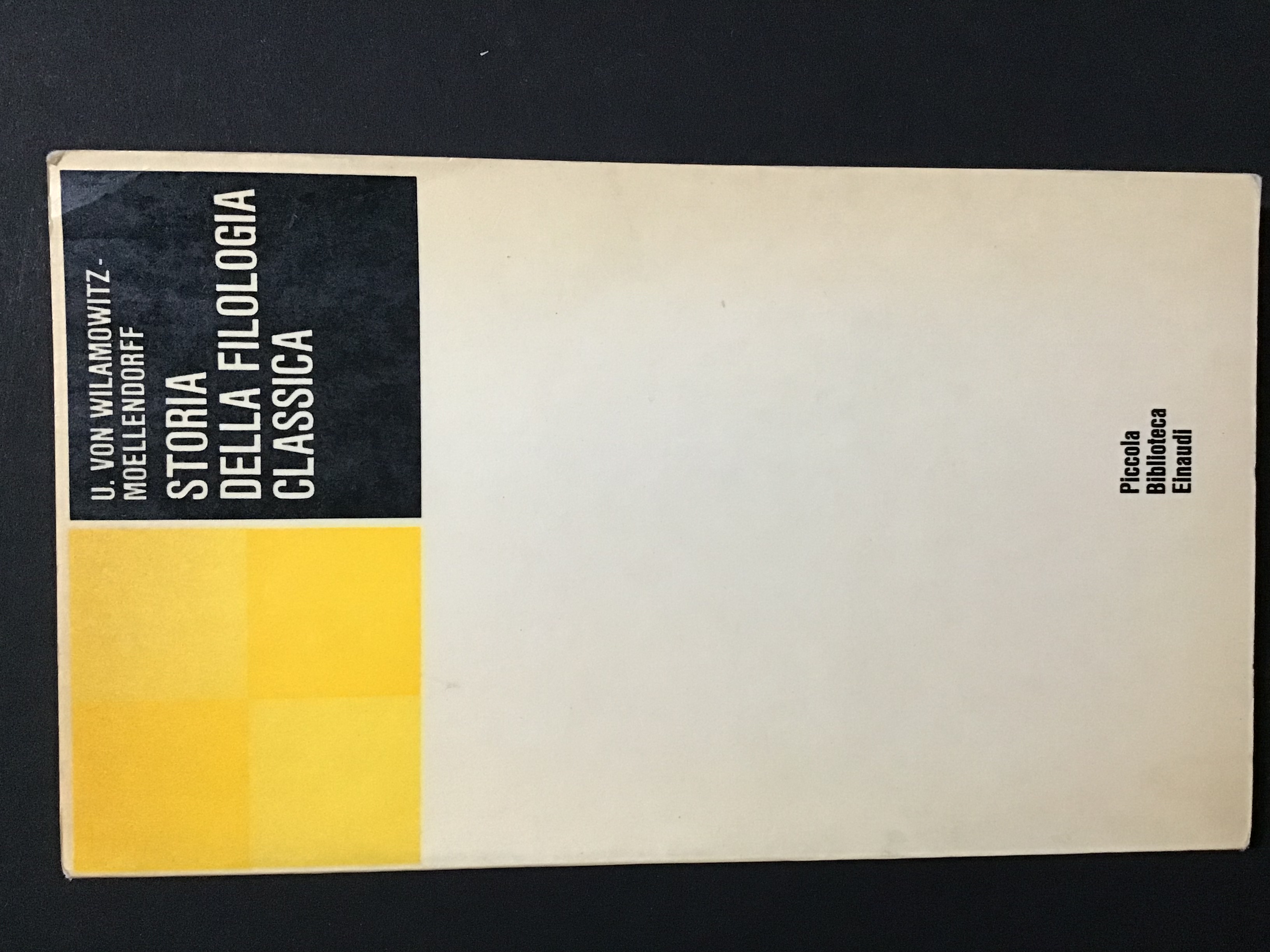 STORIA DELLA FILOLOGIA CLASSICA