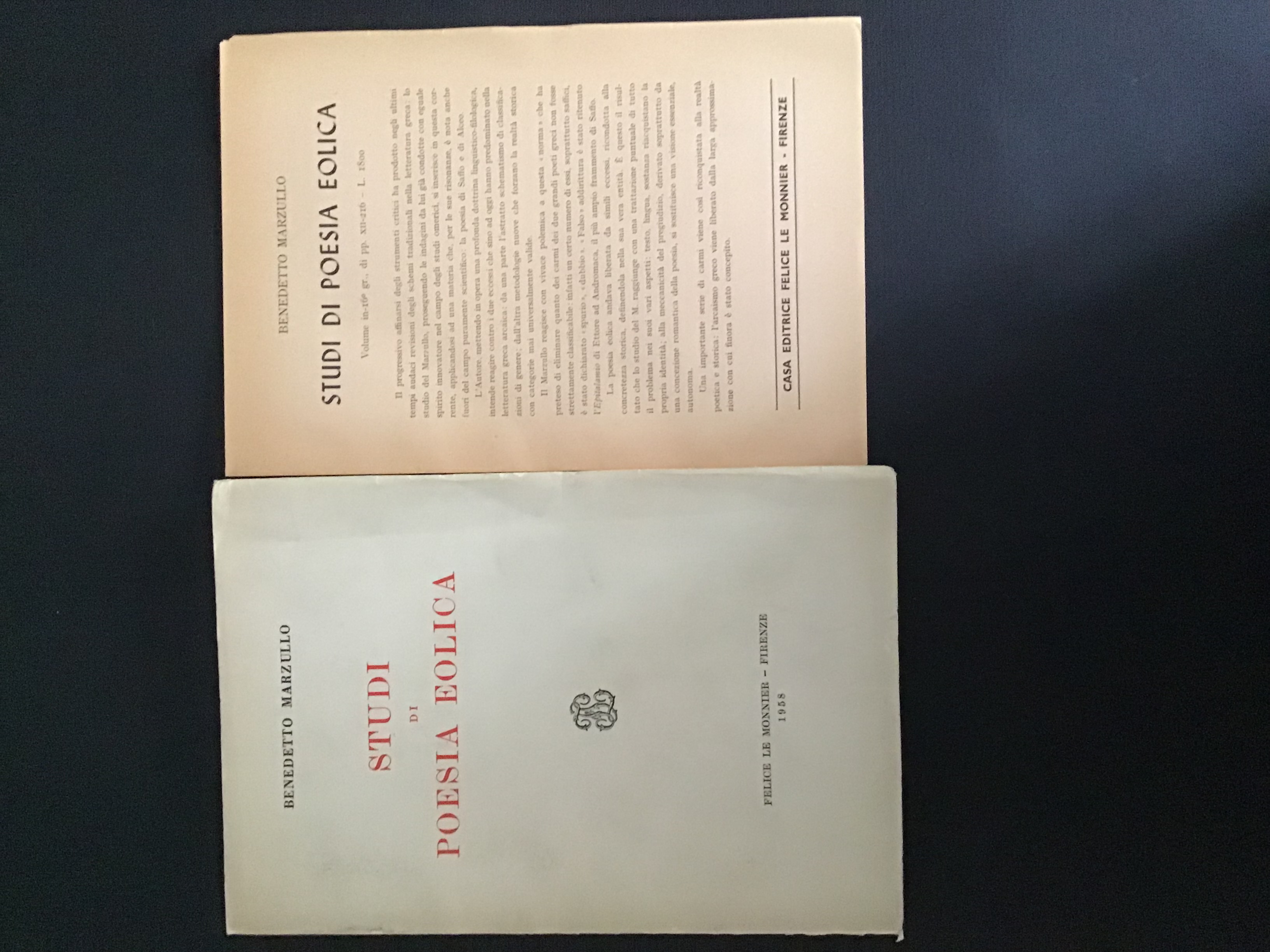 STUDI DI POESIA EOLICA
