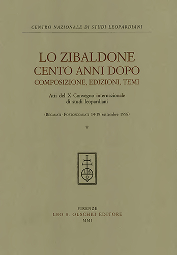 «Zibaldone» (Lo), cento anni dopo. Composizione, edizione, temi. Atti del …