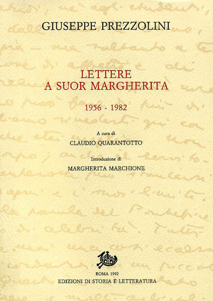 Lettere a suor Margherita. 1956-1982.